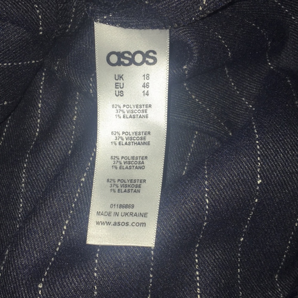 ASOS Pinstripe Peplum Top- EUC - Picture 4 of 4
